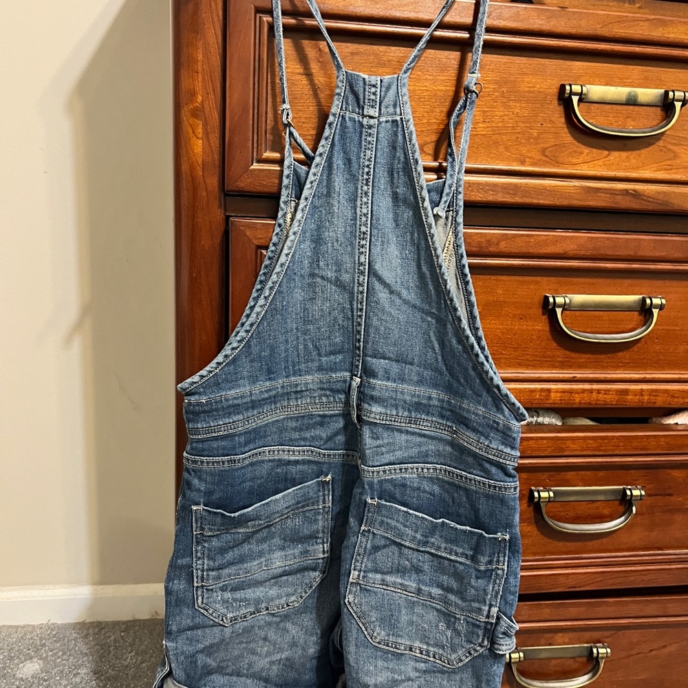 Anthropologie Denim Overalls with Button Detail - Picture 3 of 4